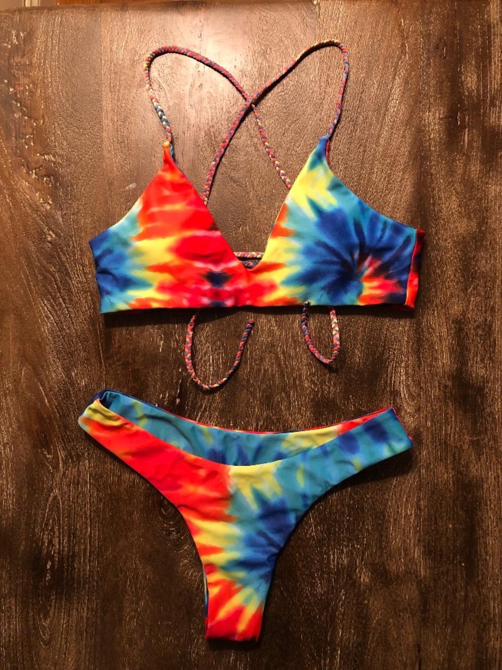 Zaful Rainbow Tie Dye Bikini